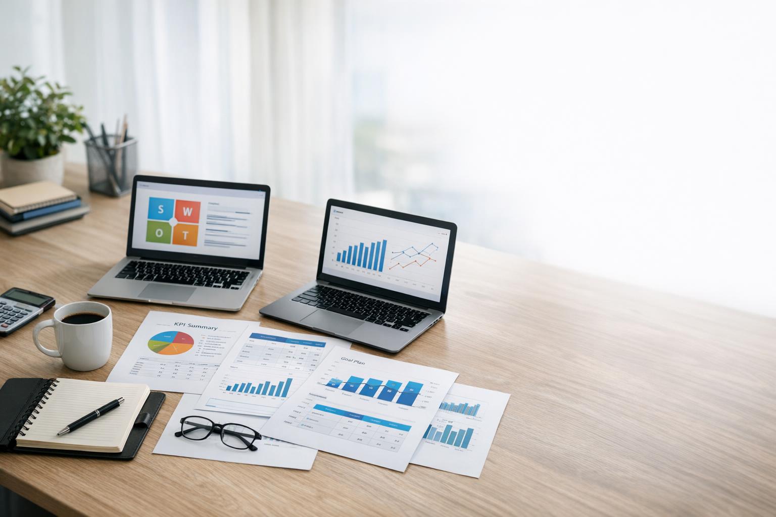 Desk-based ecommerce baseline setup with storefront and reporting screens
